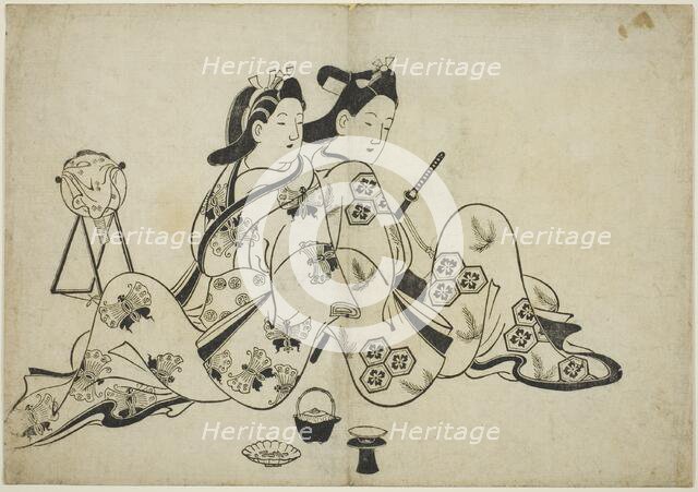 Back to back, from a series of 12 prints, c. 1700. Creator: Furuyama Moroshige.