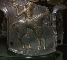 Detail of a silver and gilded Thraco-Getic helmet, 4th century BC. Artist: Unknown