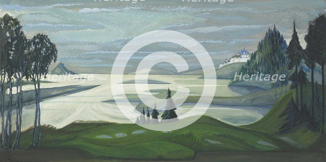 The Volkhov River. Stage design for the opera Sadko by N. Rimsky-Korsakov, 1929-1930.