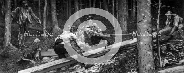 'The Wood Cutters', c1880-1882.Artist: Hubert von Herkomer