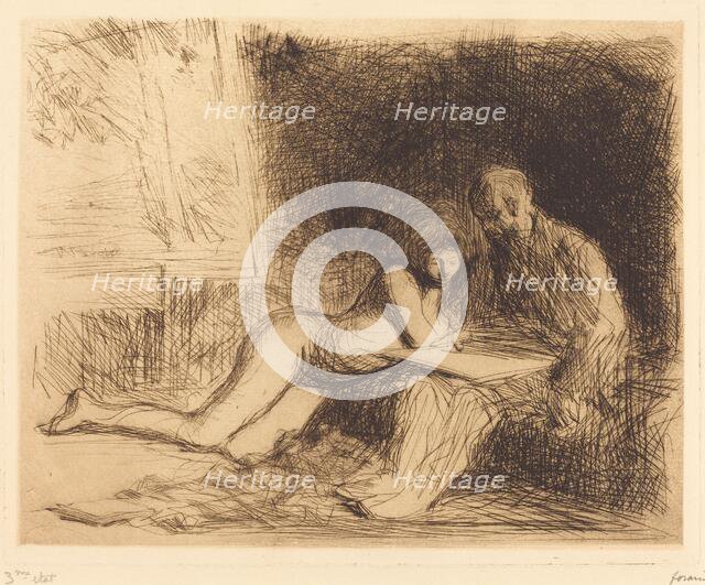 The Model's Rest (fourth plate), 1909. Creator: Jean Louis Forain.