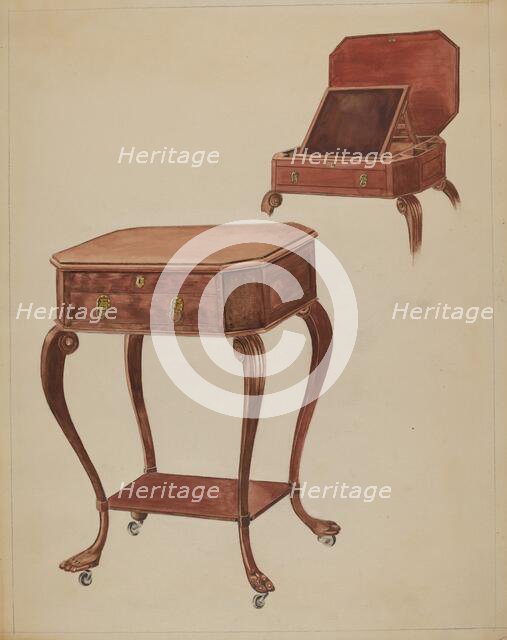 Writing or Sewing Table, c. 1936. Creator: Frank Wenger.