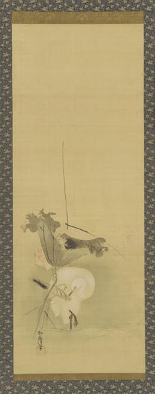 Heron and lotus, Edo period, mid 17th-early 18th century. Creator: Kanô Yôboku Tsunenobu.