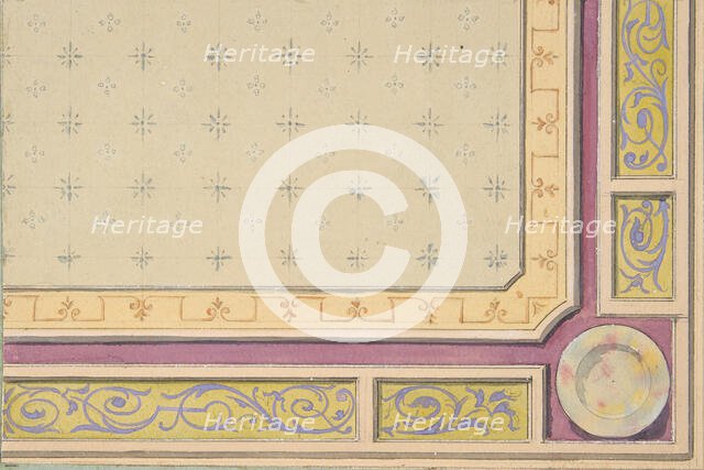Design for a ceiling, second half 19th century. Creators: Jules-Edmond-Charles Lachaise, Eugène-Pierre Gourdet.