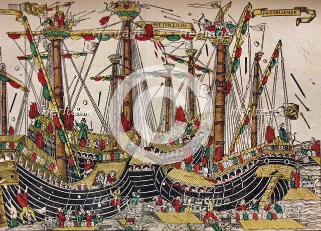 'The Battle of Zonchio (Navarino)', c1499. Artist: Unknown.