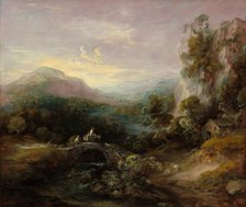 Mountain Landscape with Bridge, c. 1783/1784. Creator: Thomas Gainsborough.