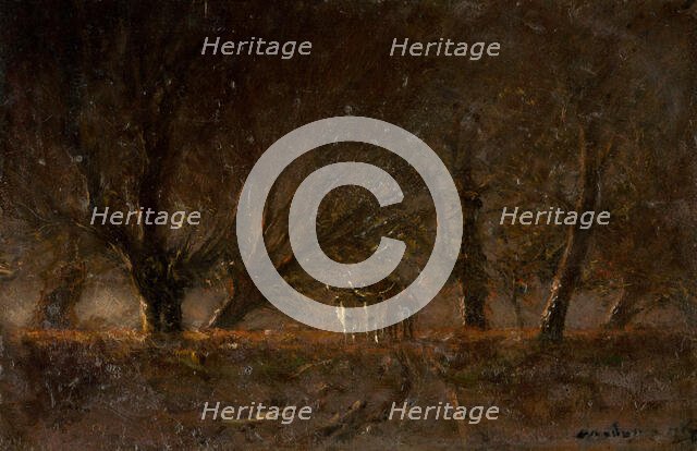 Night Landscape with Ox-Yoke, 1895-1900. Creator: Ladislav Mednyanszky.