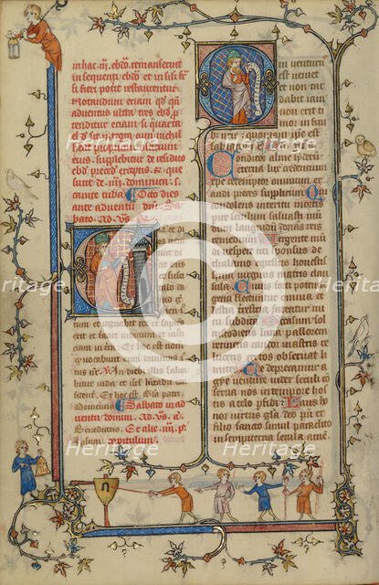 Initial E: A Prophet; Initial Q: A Prophet; Breviary, about 1320-1325. Creator: Unknown.