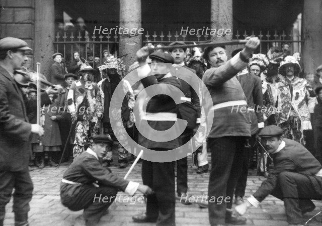 Sleights Sword Dancers, East Side, Whitby, Yorkshire, c1912.  Artist: Cecil Sharp