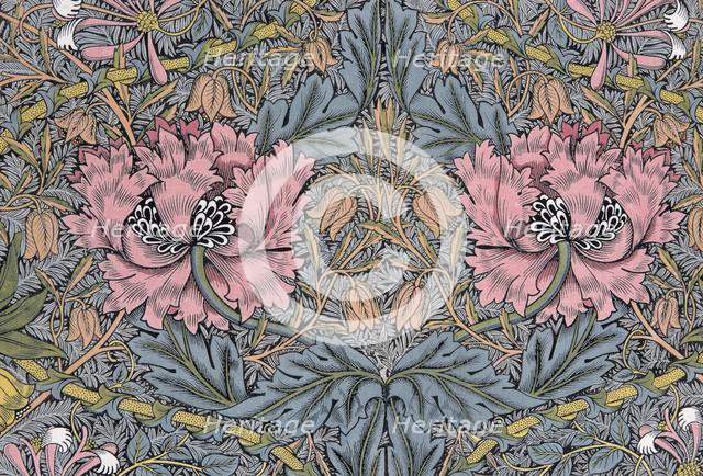 Honeysuckle. Decorative fabric, 1876. Creator: Morris, William (1834-1896).