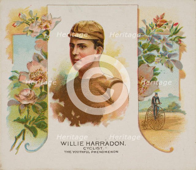 Willie Harradon, Cyclist, The Youthful Phenomenon, from World's Champions, Second Series (..., 1888. Creator: Allen & Ginter.