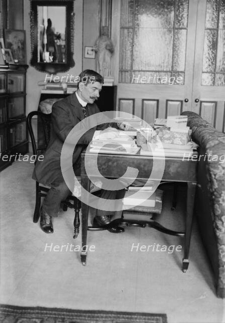 Unidentified man seated at desk, between c1915 and c1920. Creator: Bain News Service.