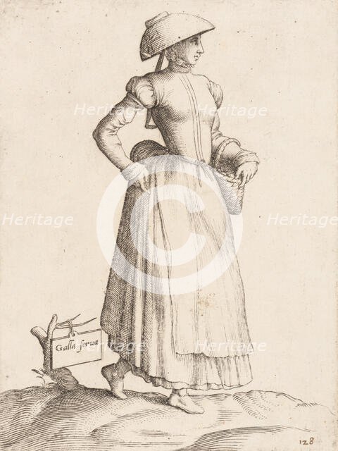 Costume Plate: Galla Serva, ca. 1557-58. Creator: Enea Vico.