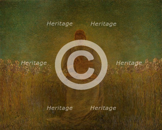 Madonna dei gigli (Madonna of the lilies), 1893-1894. Creator: Previati, Gaetano (1852-1920).