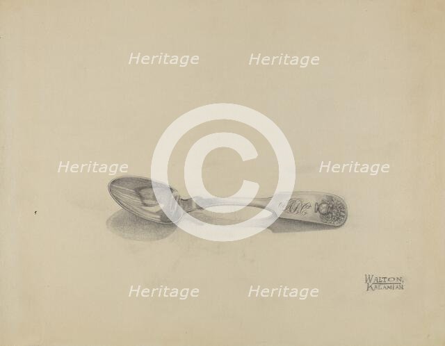 Silver Teaspoon, c. 1936. Creator: Kalamian Walton.