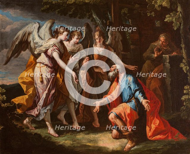 Abraham and the Angels, between 1735-1740. Creator: Gaspare Diziani.