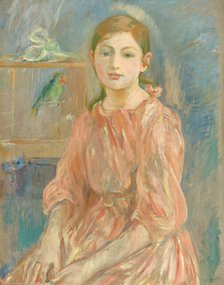 The Artist's Daughter with a Parakeet, 1890. Creator: Berthe Morisot.