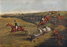 'Plate V: Grand Leicestershire Steeplechase, 1829', 1830, (1922). Artist: Charles Bentley.