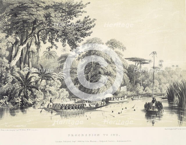 Procession to Ibu, 1840. Creator: William Walton.