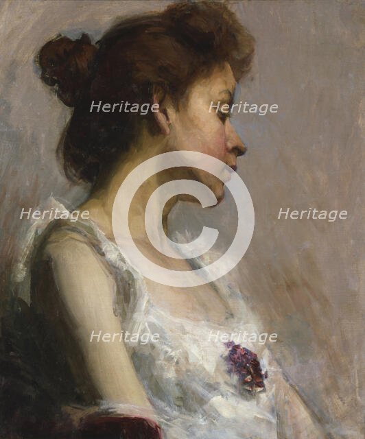 Portrait of the Artist's Wife, (1897?). Creator: Henry Ossawa Tanner.