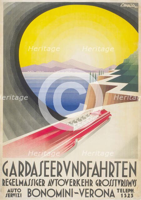 Lake Garda tours: regular car traffic, 1930. Creator: Colato, Arduino (1880-1954).