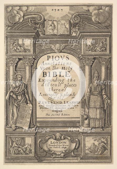 Diodati. Pious Annotations, 1648. Creator: Wenceslaus Hollar.