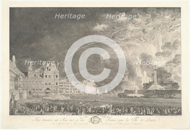 The Fireworks, January 21, 1782. Creator: Jean-Michel Moreau.