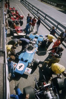 Cars at the British Grand Prix, Silverstone, Northamptonshire, 1969. Artist: Unknown