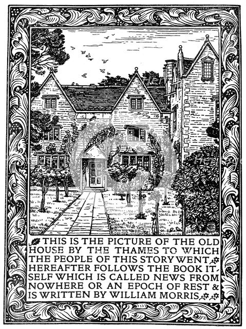 Kelmscott Manor, Gloucestershire, frontispiece to News from Nowhere, c1892 (1901).Artist: William Morris