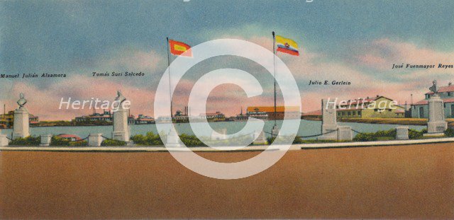 'Monument erected by the Society for Public Improvements, Bocas de Ceniza', c1940s. Artist: Unknown.