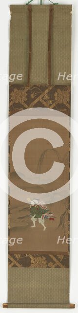 Ariwara Narihira carrying his lover, 1683-1752. Creator: Miyagawa Choshun.