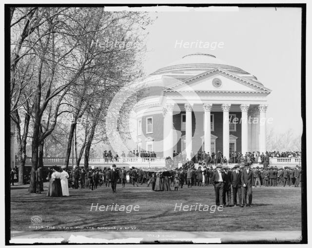 The Lawn and the Rotunda, U. of Va., c1905. Creator: Unknown.