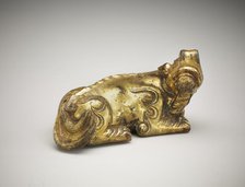 Ornament or weight: a recumbent ch'i-lin, Qing dynasty, 18th century. Creator: Unknown.