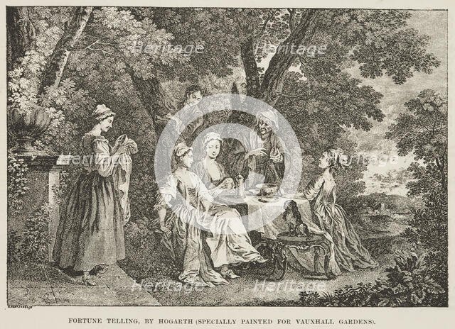 Fortune Telling, by Hogarth, 18th century, (late 19th century).  Creator: Unknown.