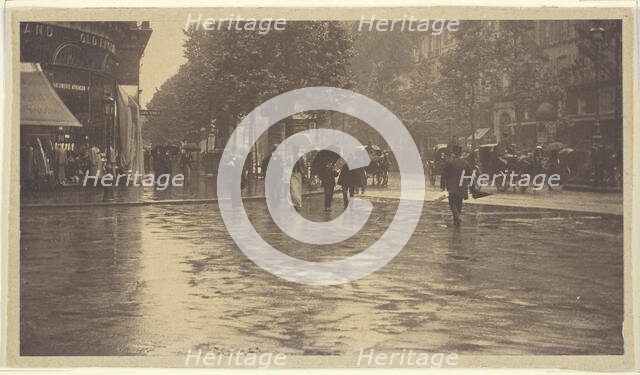 A Wet Day on the Boulevard, Paris, 1894. Creator: Alfred Stieglitz.