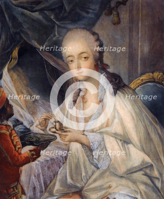 Jeanne Bécu, comtesse Du Barry (1743-1793) with a cup of coffee. Artist: Gautier Dagoty, Jean-Baptiste André (1740-1786)