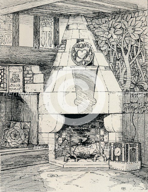 'A Corner Fireplace', c1895, (1896). Artist: Mackay Hugh Baillie Scott.