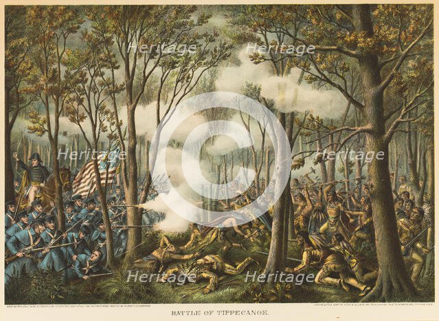 Battle of Tippecanoe, 1889. Creators: Unknown, Louis Kurz, Kurz and Allison.