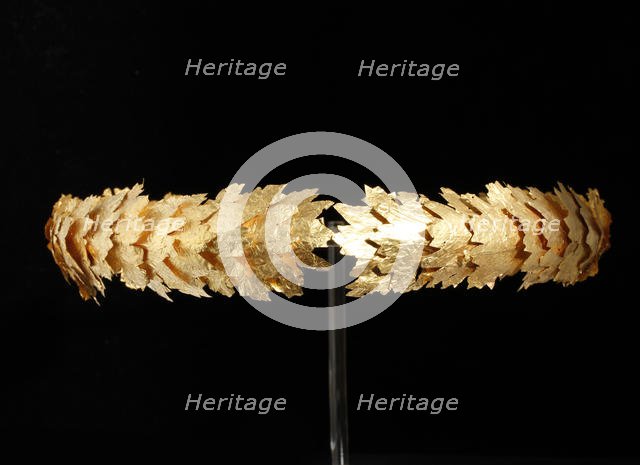 Crown with gold oak leaves, 2th century BC. Creator: Classical Antiquities.