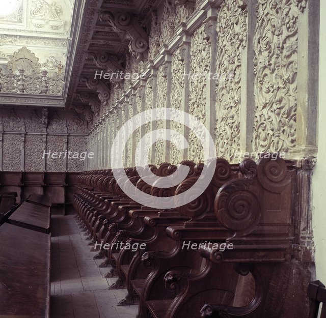Detail of the ashlar work of the choir in the church of the Cartuja of Granada.