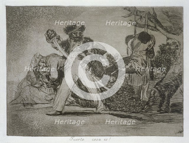 The Disasters of War, a series of etchings by Francisco de Goya (1746-1828), plate 31: 'Fuerte co…