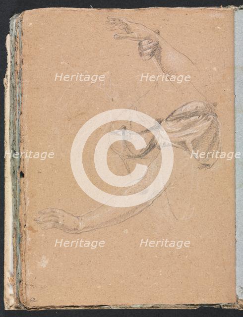 Verona Sketchbook: Female arms and hands with drapery (page 82), 1760. Creator: Francesco Lorenzi (Italian, 1723-1787).