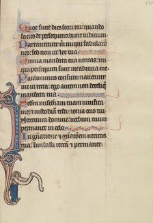 Initial I; Bute Psalter, text and illumination about 1285. Creator: Bute Master.