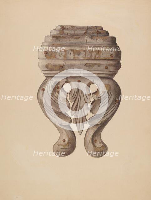 Wood Carving - Horizontal, c. 1939. Creator: Clements Clayton.