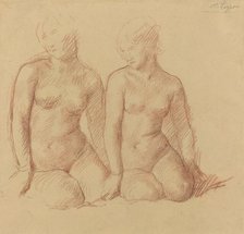Study of Two Figures Seated Side by Side. Creator: Alphonse Legros.