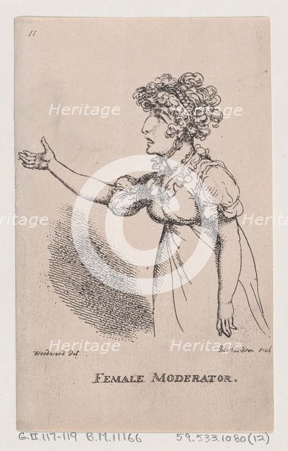 Female Moderator, 1808., 1808. Creator: Thomas Rowlandson.