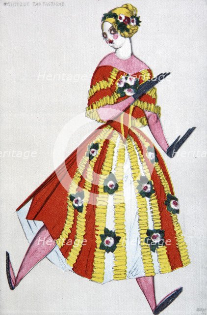 Costume design for the ballet The Magic Toy Shop by G. Rossini, 1919. Artist: Bakst, Léon (1866-1924)