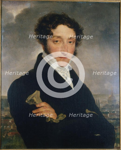 Portrait of a man, formerly identified as Charles Nodier (1780-1877), man of letters, c1830. Creator: Unknown.