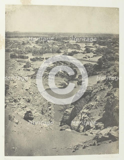 Vue Cavalière De La Seconde Cataracte; Nubie, 1849/51, printed 1852. Creator: Maxime du Camp.