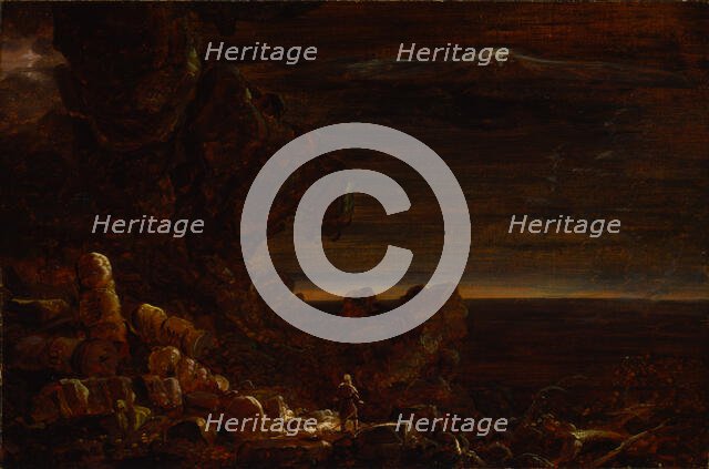 The Pilgrim of the World at the End of His Journey (study for the series, The Cross and the World),  Creator: Thomas Cole.